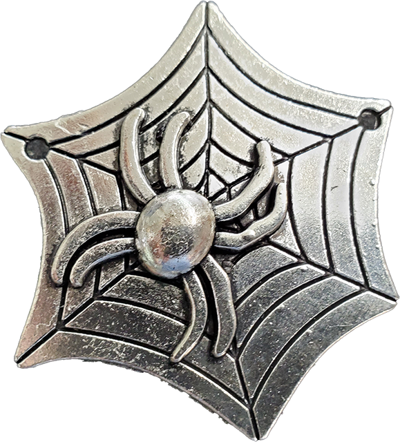 Klickees Original - Spider on Web, metal, silver coloured